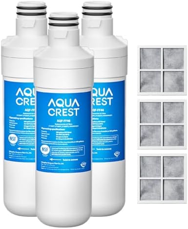 AQUA CREST LT1000PC Refrigerator Water Filter and Air Filter, 3 Combo by AQUACREST