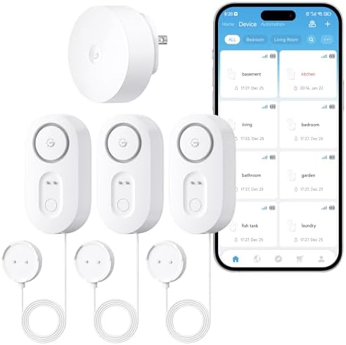 GoveeLife Upgraded Smart Water Leak Detector 1s with 4.92 ft Cable, 1 Pack by GoveeLife
