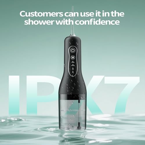 Water Flosser for Teeth Cordless: 260ML Portable Oral Irrigator with DIY Strength for Daily Oral and Braces Care, 4 Modes & 5 Jet Tips, 40-Day Battery, IPX7 Waterproof Dental Flosser for Home Travel - Image 7