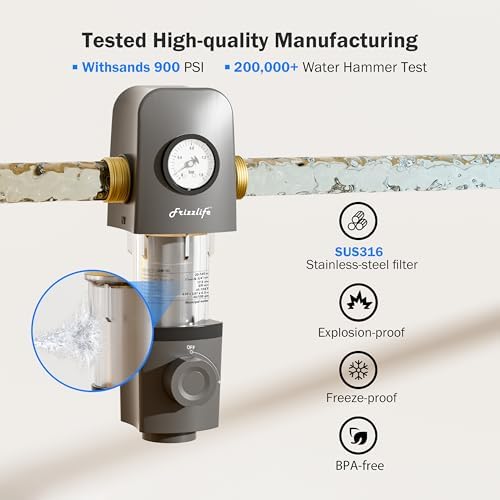Frizzlife Spin Down Sediment Water Filter, 40/100 Micron,Built-in Scraper - Image 6