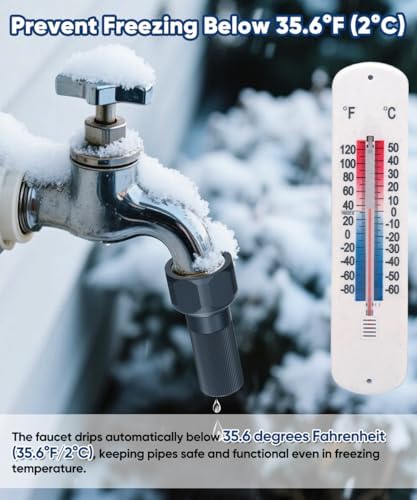 3/4-Inch Thread Faucet Freeze Protection Valve, Freeze Proof Faucet Cover for Outdoors, Winter Frost Proof Auto Temperature Control for Garden, Lawn & Yard Spigot, Black, 2 Pack - Image 3