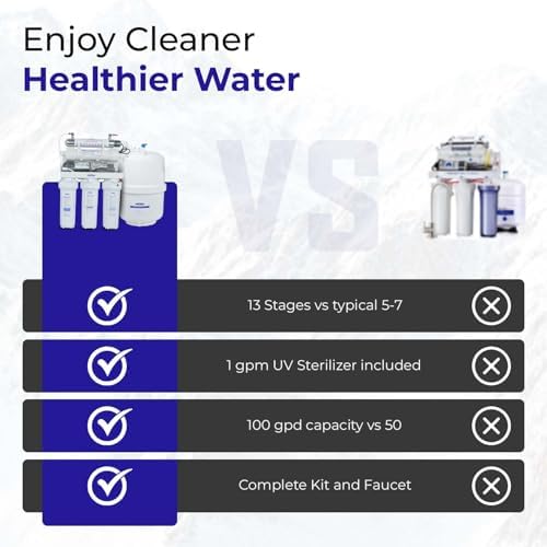 Crystal Quest Thunder Reverse Osmosis Water Filter System - 13 Stages Ultrafiltration- Under Sink Reverse Osmosis - Complete Installation Kit - 100 GPD RO Water Filtration System (with Pump) - Image 7