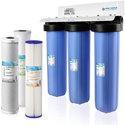 APEC Water Systems 3-Stage Whole House Water Filter System with Sediment, GAC Carbon and Carbon Block Filters (CB3-SED-CAB-CBC20-BB) by APECWaterSystems