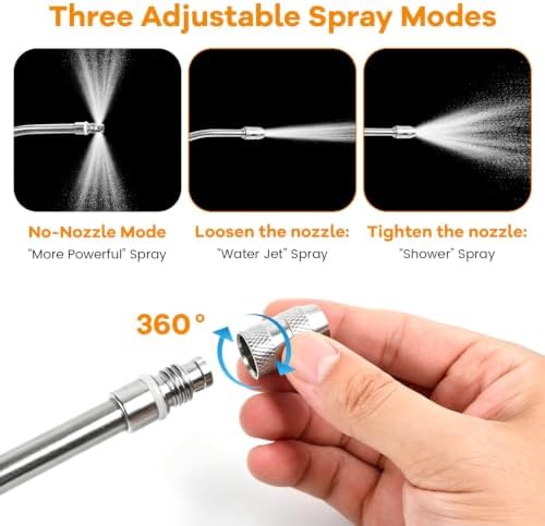 RV Water Heater Tank Rinser,Metal Flush Wand,Nozzle,1/2-3/4 Adapter - Image 4