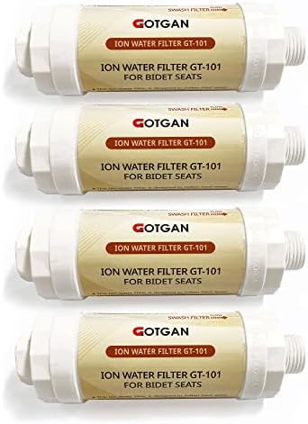 Bidet Ion Filter Replacement – Advanced Water Filter for Bidet Toilet, Shower, Sink - Bidet Seat Water Filter for ½-inch Water Hose – No Tool Installation – 4-6 Month Replacement - 4 Pieces by GOTGAN