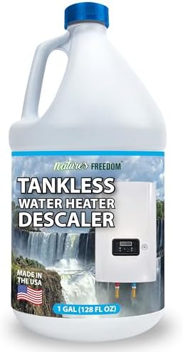 Nature's Freedom Tankless Water Heater Flush Descaler, Gallon (128 oz) – Professional Non-Toxic Descaling Solution, Biodegradable, Made in the USA by NaturesFreedom