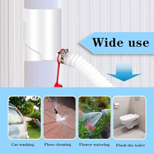 Rain Water Collection Barrel - Rainwater Collection System | UV Resistant Rain Barrel Diverter Kit | Portable Rain Barrels to Collect Rainwater from Gutter for Car Washing, Irrigation - Image 3