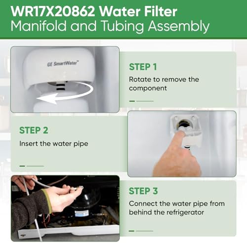 WR02X45209 Refrigerator Water Filter Manifold Compatible with GE Refrigerators Replaces WR17X20862, WR17X11920, WR17X22066, Connect the Water Pipe Inside the MWF Filter - Image 6