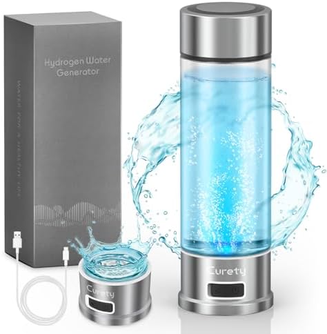 Hydrogen Water Bottle, 1500ppb Hydrogen Water Machine with SPE/PEM Technology, Alternative for Hydrogen Water Pitcher, Water Ionizer, Hydro Water Bottle for Health by EnjoyhealthierdayswithCuretyshydrogenwater