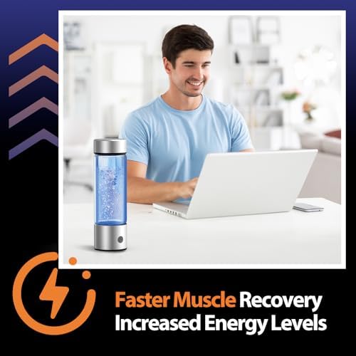 Fakllod Hydrogen Water Bottle Generator, Portable Rechargeable aquahealth Hydrogen Water, Hydrogen Water Ionizer Machine, with SPE/PEM Technology, for Home Office Travel Fitness Drinking - Image 5