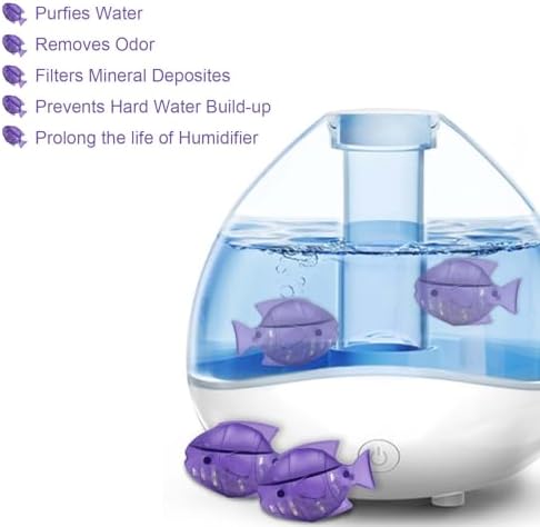 Humidfier Cleaner Fish for Humidifier & Fish Tank, 6 Pack, Purple - Image 3