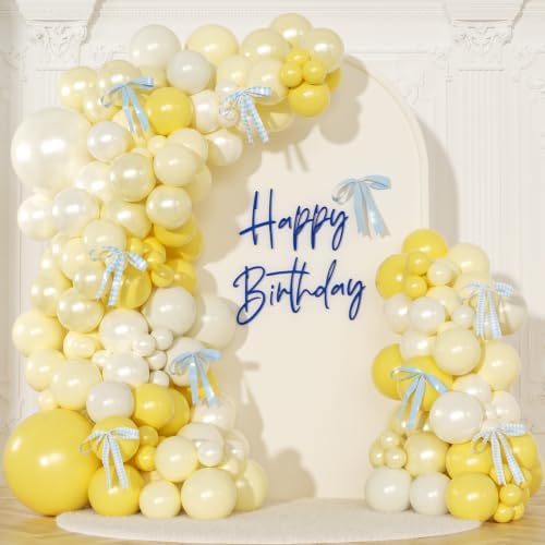 Pastel Yellow Balloon Arch Kit for Butter Birthday Decorations by NUTTYBASH