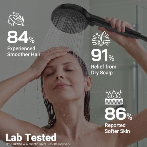 KOSNEW Filtered Shower Head with Handheld, 9 Spray Modes with 1PCS Filter - Image 2