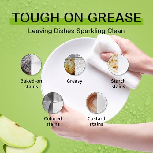 YUCO Dishwasher Detergent Sheets 100 Loads Liquid-Free Dish Soap Cleaner Strips Eco-Friendly No Plastic Dishwasher Pods Detergent Use in Dishwasher or Sink Leaving Dishes Sparkling Clean (Apple) - Image 2
