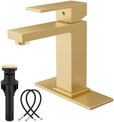 Midanya Bathroom Faucets 1 Hole Single Handle,Brushed Gold by Midanya
