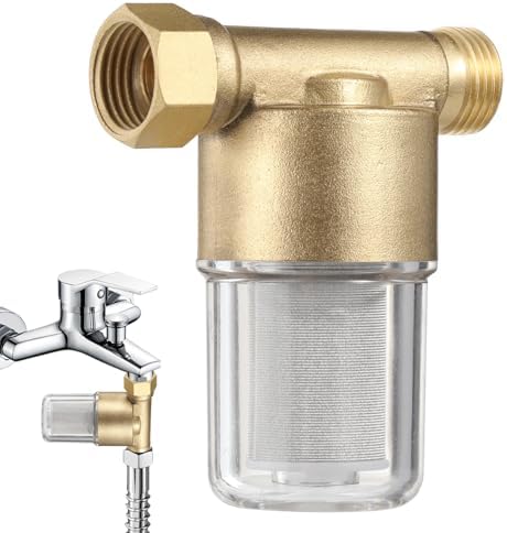 Garden Hose Sediment Filter, Inline Water Filter for Washing Machine, Electric Water Heater, Shower, Anti Clogging, 3.7 x 3.3 x 2.0 in by Unknown