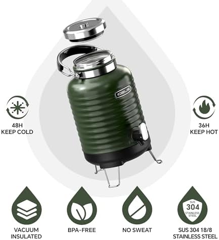 IDEUS Insulated Beverage Dispenser 1.4gal, Drink Container Deep Green - Image 2