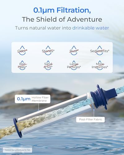 Waterdrop Gravity Water Filter Straw, Camping Water Filter, 0.1 Micron - Image 5