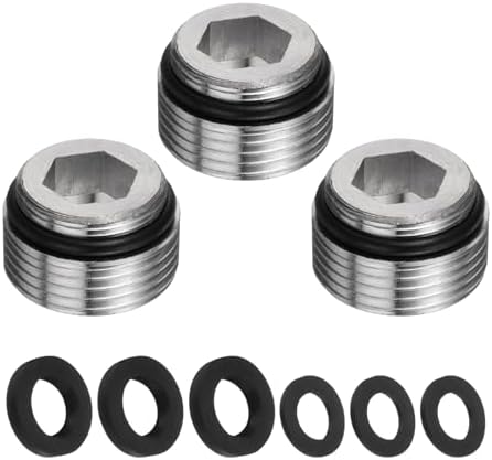 uxcell 3Pcs Faucet Adapter, Male 0.85in to Male 1in Kitchen Sink Stainless Steel Tap Aerator Adapter to Connect Garden Hose, Water Filter, Standard Hose Diverter by uxcell