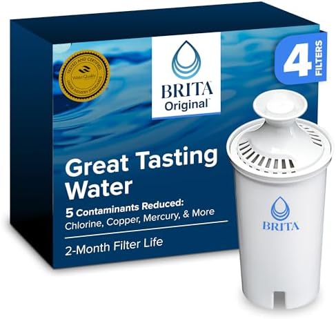 Brita Standard Pitcher and Dispenser Replacement Water Filters, White, 4 by Brita