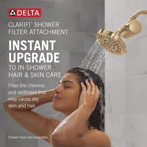 Delta Faucet Clarifi Standard Shower Filter Attachment with Filter, Shower Water Filter, Shower Head Filter, Champagne Bronze 7SF100-CZ - Image 2