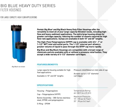 Pentair Pentek 150470 Big Blue 10" x 4.5" Filter Housing, NSF Certified - Image 2