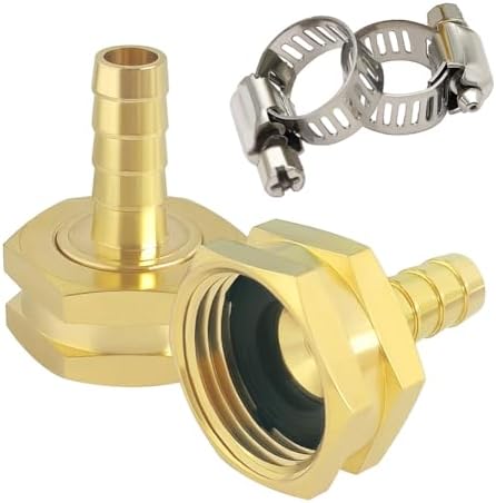 Hooshing 2PCS Garden Hose Swivel Adapter 3/8" Barb x 3/4" GHT Female Thread by Hooshing