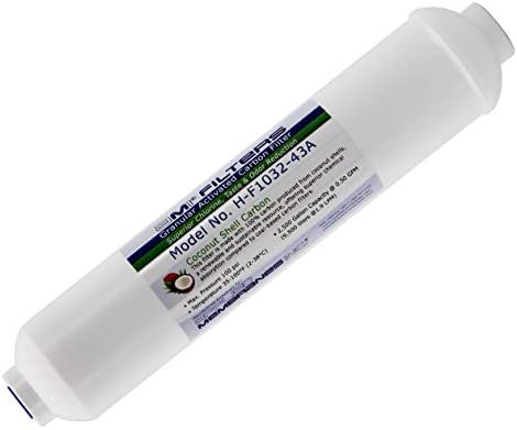 AMI Inline Carbon Water Filter, RO Post Filter, 1/4" Female Threaded by AppliedMembranesInc