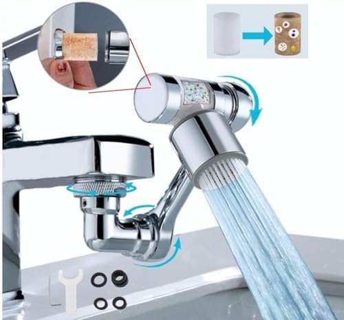 3 pack Water Filter Faucet Extender, 1​080° RotatingTO FILTRATION WATER made Copper with free 24 Filter, 2 Modes 360° Swivel Faucet for Bathroom, Kitchen Sink, K Trends.(3) - Image 2
