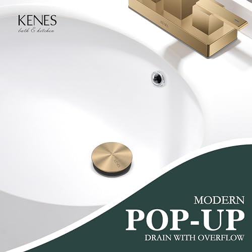 KENES Champagne Bronze Pop Up Bathroom Sink Drain Assembly with Overflow - Image 2