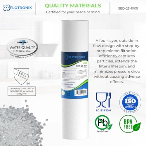 Flotronix Compatible to Aquasana EQ-304 Replacment 2.5x10" Sediment Pre-Filters for Whole House Water Filter System (pack of 4) - Image 3