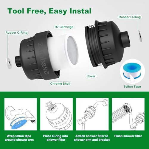 Shower Head Filter cuts hard water;eases dry skin,dandruff,eczema.Black1pcs - Image 4