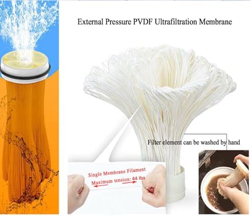 1585 GPH Stainless Steel Ultra-Filtration Membrane Filter 0.01 μm PVDF Ultra-Filtration Membrane Washable Water Purifier External Pressure Water Purifier - Image 4