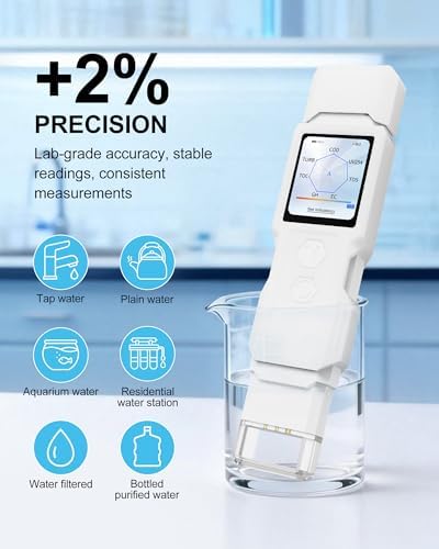 9-in-1 Smart Water Tester with APP Monitoring, Digital Water Test Kit for Turbidity, TDS, EC, Temp, Salt, GH, TOC, COD & UV254, Professional Water Tester for Drinking Water, Well, Tap & Outdoor. - Image 6