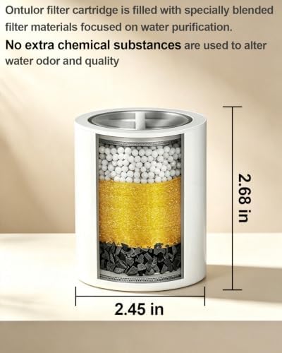 Ontulor Replacement Filter Cartridge (2-Pack) — Compatible with Ontulor Shower Filters; Effectively Removes Residual Chlorine, Heavy Metals, and Impurities - Image 2