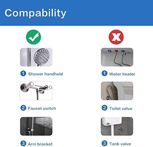 RUMOSE 98 inches Extra Long Shower Hose, Nickel - Image 5