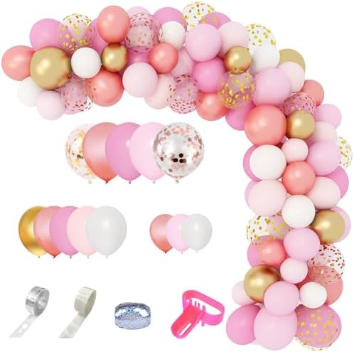 Amandir 164Pcs Rose Gold Pink Balloons Garland Arch Kit - Image 2