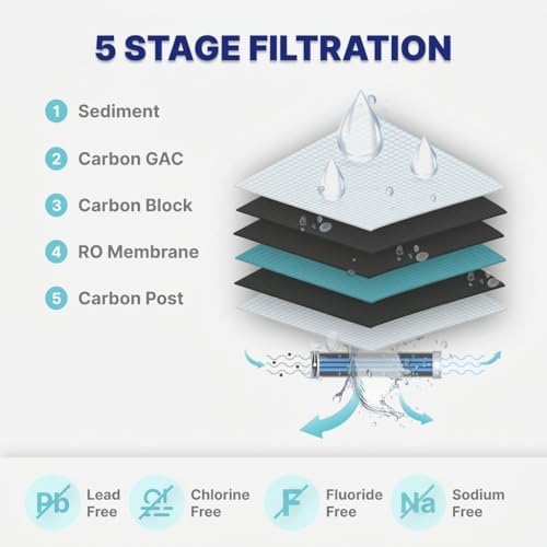 NU Aqua 5-Stage Under Sink Reverse Osmosis Water Filter System - 100 GPD RO - Image 4