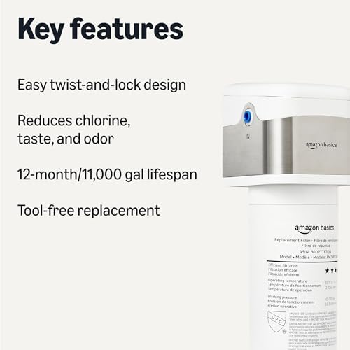 Amazon Basics Under Sink Water Filter System, NSF/ANSI 42 & 372 Certified, Easy Twist-and-Lock Design, 11,000 Gallons, 1 Year Service Life, White - Image 2