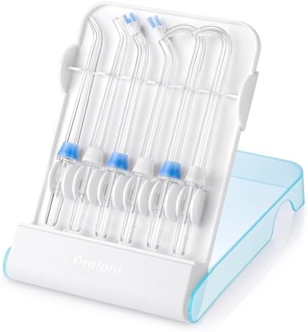 Replacement Tips for Waterpik, Water Flosser Replacement Heads Parts for Waterpik Oral Irrigator(2 Classic Jet Tips + 2 Plaque Chaser Tips + 2 Implant Denture Tips + Storage Case Combo) by Oralphi