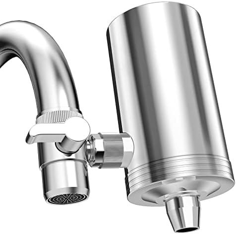 1200 Gallons Faucet Water Filter, 2.2 GPM Outlet Flow Rate Tap Water Filter, Six Improvements Water Faucet Filtration System, Removes Chlorine, Lead, Sediments, Bad Taste and More by Kintim