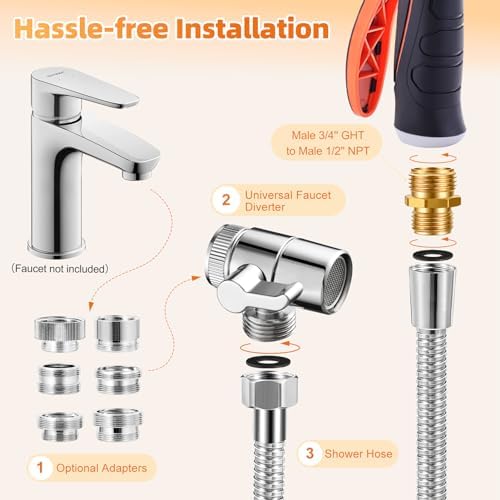 Dog Hose Attachment for Bathtub, Dog Shower Attachment Sink Sprayer Kit - Image 5