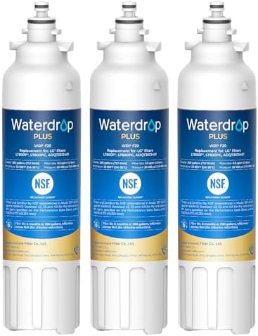 Waterdrop Plus ADQ73613401 Water Filterr Replacement for LG® LT800P, 3 Pack by Waterdrop