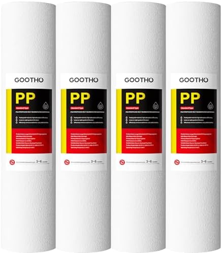 20" x 4.5" -5 Micron Whole House Sediment Filter Cartridge (4-Pack） by Unknown