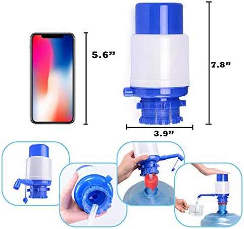 Water Bottles Dispenser Blue Manual Hand Pressure Drinking Fountain Pressure Water Press Pump - Image 4