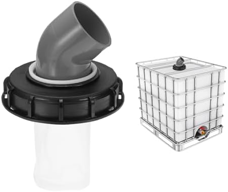 PATIKIL 45° IBC Lid Filter Cover 163mm Plastic Ton Barrel Cover with Washable Nylon Filter IBC Tote Hose Adapter IBC Tank Container for Rainwater Tank Rain Tank 1000L IBC Tank, Black Gray by PATIKIL