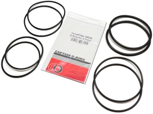 Captain O-Ring - Replacement OK25 O-Ring Kit Compatible with OmniFilter OB1, OB6, WH5, U25 Water Filter Housings (2 Sets, 8 O-Rings) by CaptainO-Ring