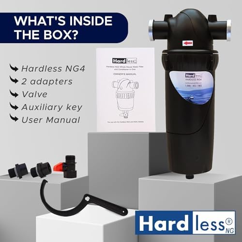 Hardless NG4L Whole House Water Filter & Under The Sink Water Filter - Salt-Free Softening, Comes w/ 3/4" Inlet/Outlet, Maintains Essential Minerals, Reduces Chlorine & Sediment, Easy Installation - Image 4