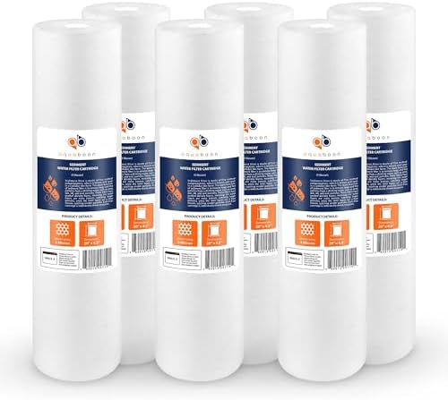 Aquaboon 5 Micron 20 x 4.5 Sediment Water Filter Replacement - 6 Pack by Aquaboon