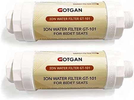 Bidet Ion Filter Replacement – Advanced Water Filter for Bidet Toilet, Shower, Sink - Bidet Seat Water Filter for ½-inch Water Hose – No Tool Installation – 4-6 Month Replacement - 2 Pieces by GOTGAN